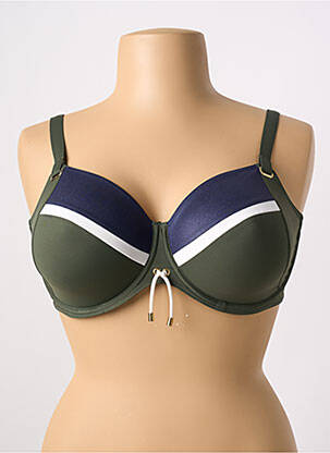 Haut de maillot de bain bretelles élastiquées ajustables vert PRIMA DONNA femme