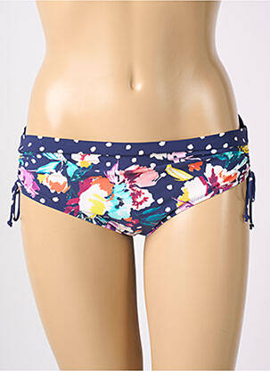 Bas de maillot de bain imprimé fleurs shorty bleu ROSA FAIA femme