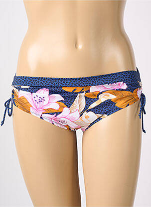 Bas de maillot de bain imprimé fleurs shorty bleu ROSA FAIA femme