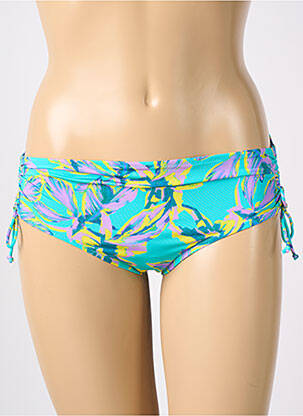 Bas de maillot de bain imprimé fleurs shorty bleu ROSA FAIA femme