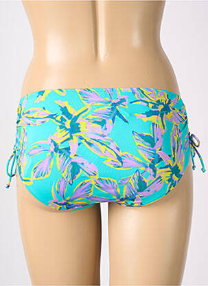 Bas de maillot de bain imprimé fleurs shorty bleu ROSA FAIA femme