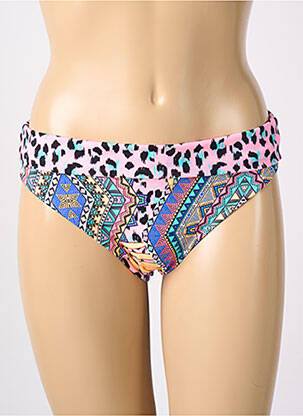 Bas de maillot de bain effet matière satinée culotte rose FREYA femme