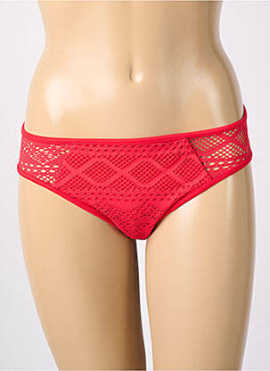 Bas de maillot de bain effet matière satinée culotte rouge FREYA femme