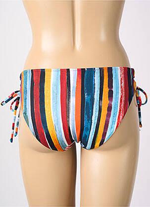 Bas de maillot de bain effet matière satinée bikini bleu FREYA femme