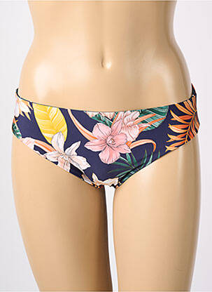 Bas de maillot de bain imprimé fleurs culotte bleu ROSA FAIA femme