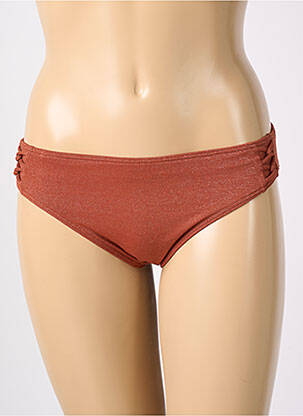 Bas de maillot de bain effet matière satinée culotte marron PRIMA DONNA femme