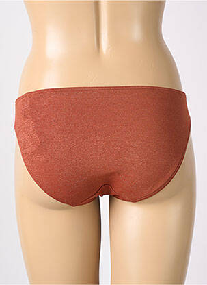 Bas de maillot de bain effet matière satinée culotte marron PRIMADONNA femme