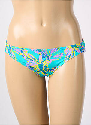 Bas de maillot de bain imprimé fleurs culotte bleu ROSA FAIA femme