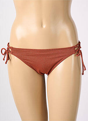 Bas de maillot de bain effet matière satinée bikini marron PRIMADONNA femme