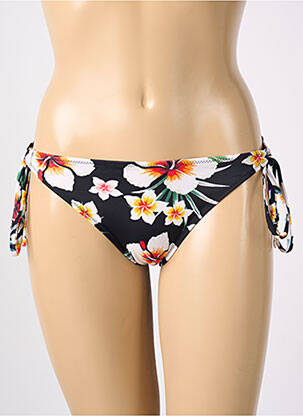 Bas de maillot de bain imprimé fleurs bikini noir FREYA femme