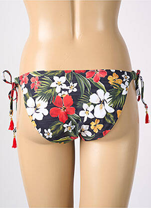 Bas de maillot de bain imprimé fleurs bikini noir FREYA femme