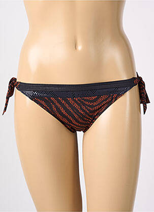 Bas de maillot de bain effet matière satinée bikini marron PRIMADONNA femme