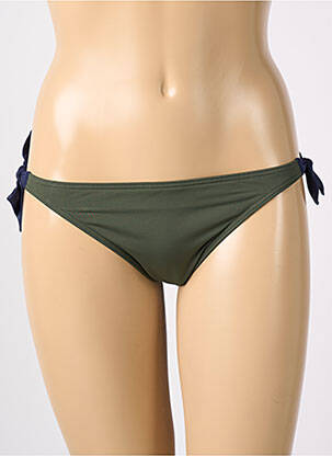 Bas de maillot de bain effet matière satinée bikini vert PRIMADONNA femme