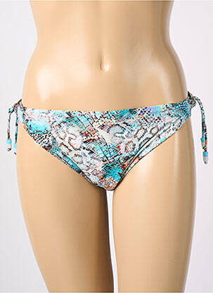 Bas de maillot de bain effet matière satinée bikini bleu FANTASIE femme