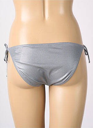 Bas de maillot de bain effet matière satinée bikini gris LPB femme