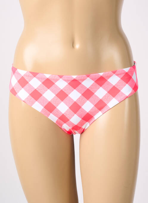 Bas de maillot de bain effet matière satinée culotte rose FREYA femme