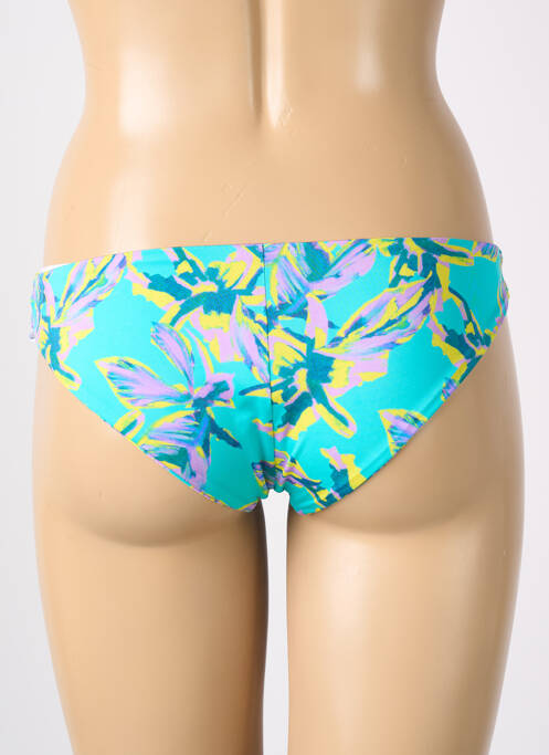 Bas de maillot de bain imprimé fleurs culotte bleu ROSA FAIA femme