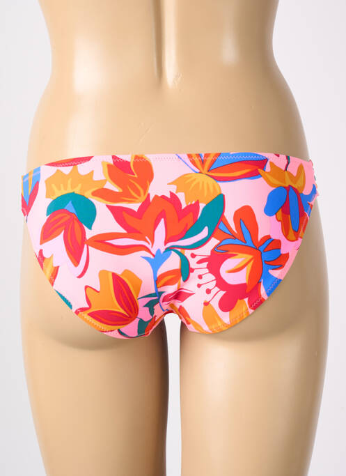 Bas de maillot de bain imprimé fleurs culotte rose ROSA FAIA femme
