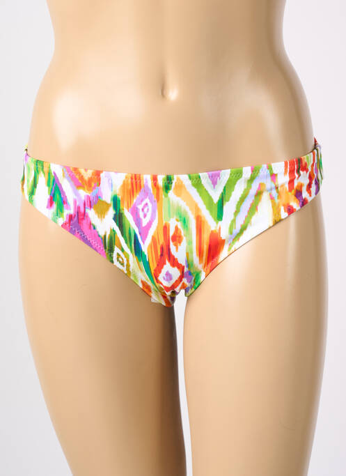 Bas de maillot de bain imprimé fantaisie culotte vert FREYA femme