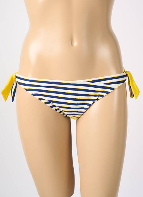 Bas de maillot de bain imprimé rayures bikini bleu MARIE JO femme