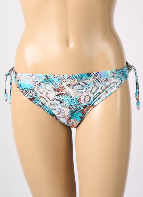 Bas de maillot de bain effet matière satinée bikini bleu FANTASIE femme