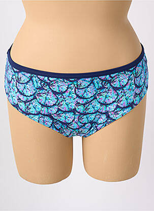Bas de maillot de bain imprimé fantaisie culotte bleu ELOMI femme