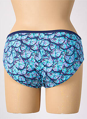 Bas de maillot de bain imprimé fantaisie culotte bleu ELOMI femme