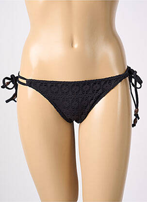 Bas de maillot de bain effet matière satinée bikini noir FREYA femme