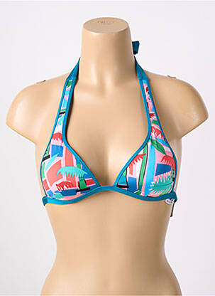 Haut de maillot de bain stretch haut soutien-gorge moulé bleu ROSA FAIA femme
