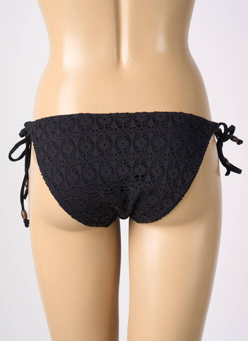 Bas de maillot de bain effet matière satinée bikini noir FREYA femme