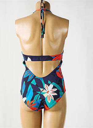 Maillot de bain 1 pièce effet matière satinée haut triangles bleu SIMONE PERELE femme