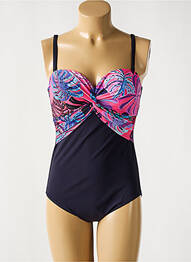 Maillot de bain 1 pièce bretelles élastiquées amovibles haut soutien-gorge balconnet violet ANITA femme