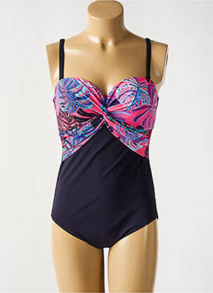 Maillot de bain 1 pièce bretelles élastiquées amovibles haut soutien-gorge balconnet violet ANITA femme