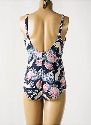 Maillot de bain 1 pièce effet matière satinée haut soutien-gorge moulé bleu ROSA FAIA femme
