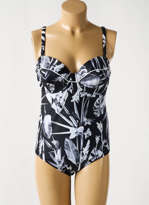 Maillot de bain 1 pièce bretelles élastiquées amovibles haut soutien-gorge balconnet noir FANTASIE femme