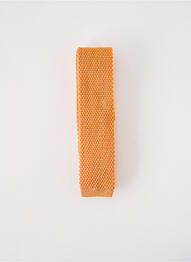 Cravate maintien élastique orange POCHETTE SQUARE homme