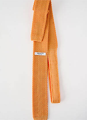 Cravate maintien élastique orange POCHETTE SQUARE homme