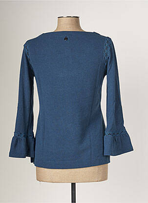 Pull tissage chiné manches longues bleu MALOKA femme