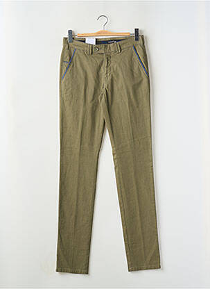Pantalon slim fermeture zippée sous rabat boutonné vert EMYLE homme