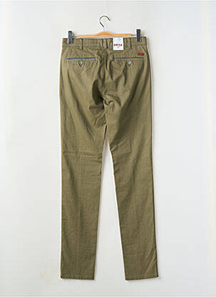 Pantalon slim fermeture zippée sous rabat boutonné vert EMYLE homme