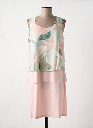 Robe mi-longue coupe fluide sans manche rose GREGORY PAT femme
