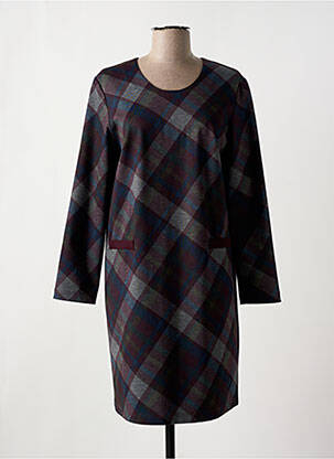 Robe mi-longue manches longues manches longues violet GEVANA femme