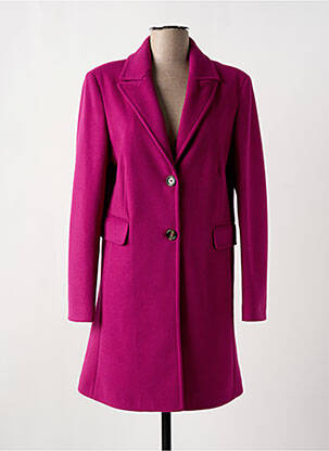 Manteau long coupe cintrée sans capuche rose TINTA femme