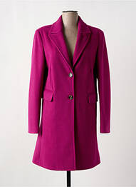Manteau long coupe cintrée sans capuche rose TINTA femme