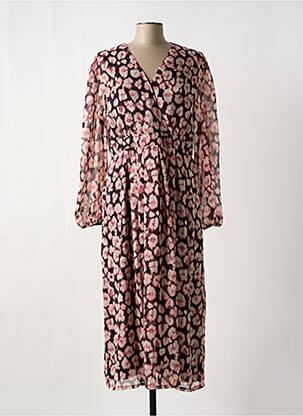 Robe longue manches longues manches longues rose JULIE GUERLANDE femme