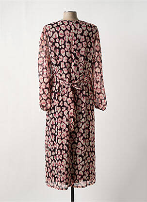 Robe longue manches longues manches longues rose JULIE GUERLANDE femme