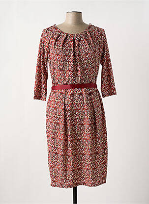 Robe mi-longue manches 3/4 manches 3/4 rouge JULIE GUERLANDE femme
