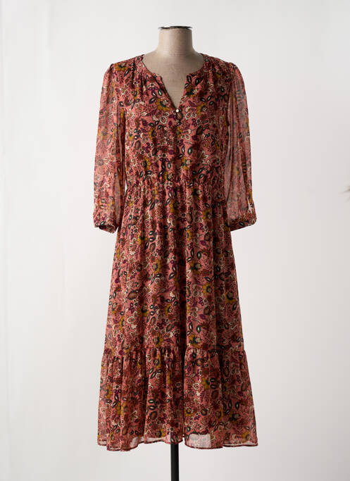 Robe mi-longue rose C'EST BEAU LA VIE pour femme