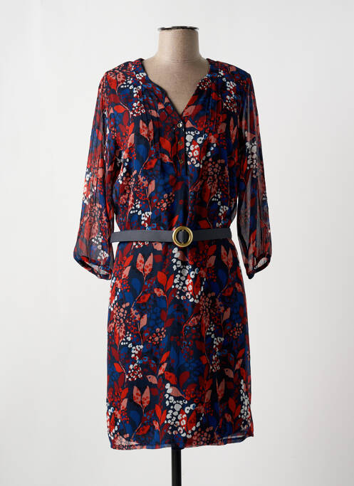 Robe mi-longue rouge CHRISTINE LAURE pour femme