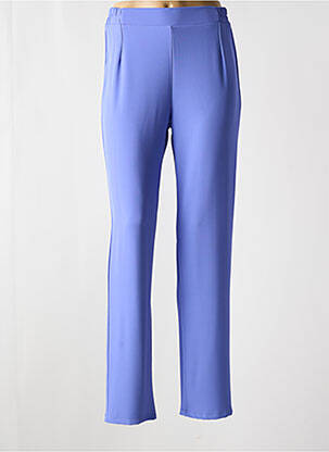 Pantalon droit taille élastique violet GEVANA femme